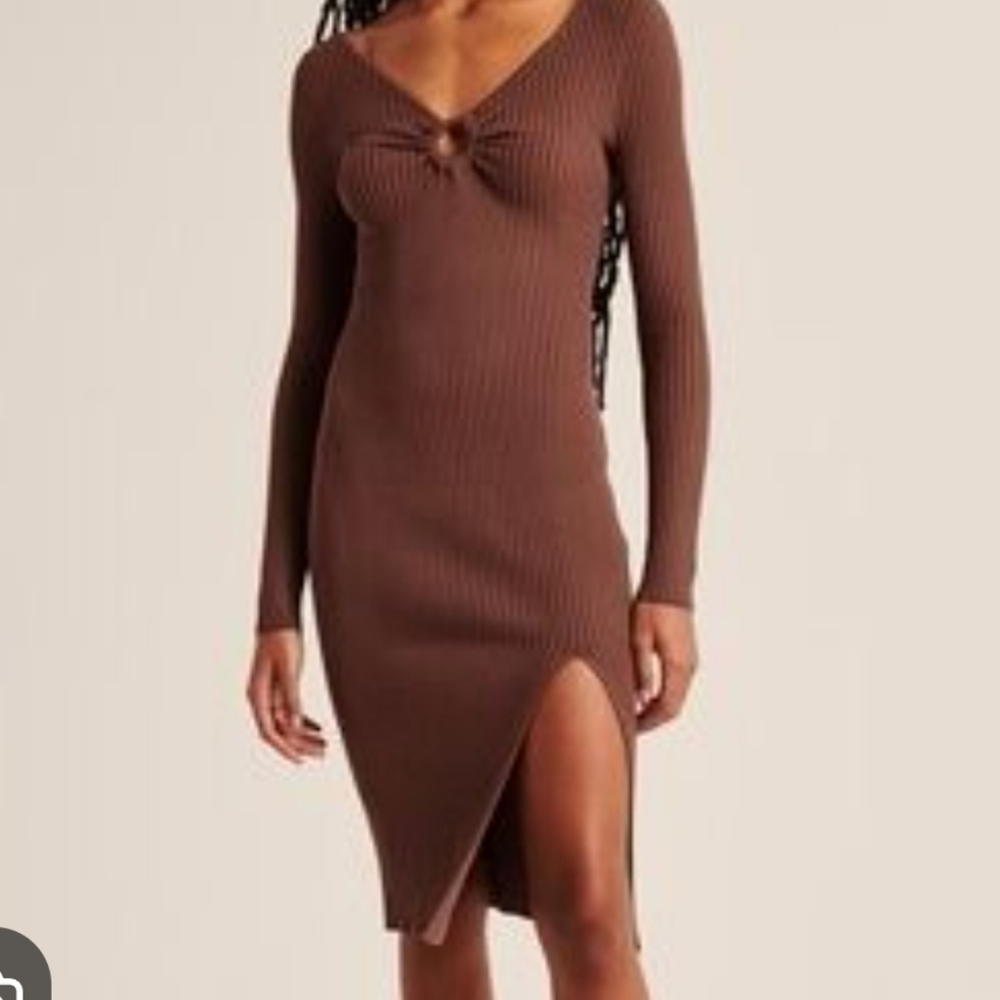 NWOT Womens Abercrombie & Fitch Brown Knit Dress